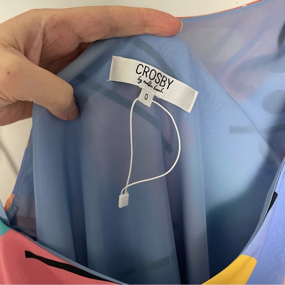 CROSBY by Mollie Burch Sasha High Low Midi Length One Shoulder Dress \\ 0 - Picture 6 of 11